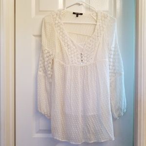 Silk white Daniel Rainn XS l/s blouse
